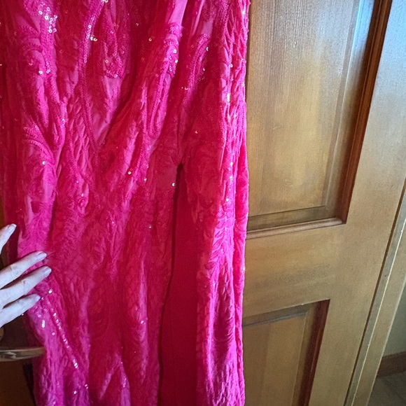 Windsor Hot Pink Sequin Strapless Dress - Picture 3 of 9
